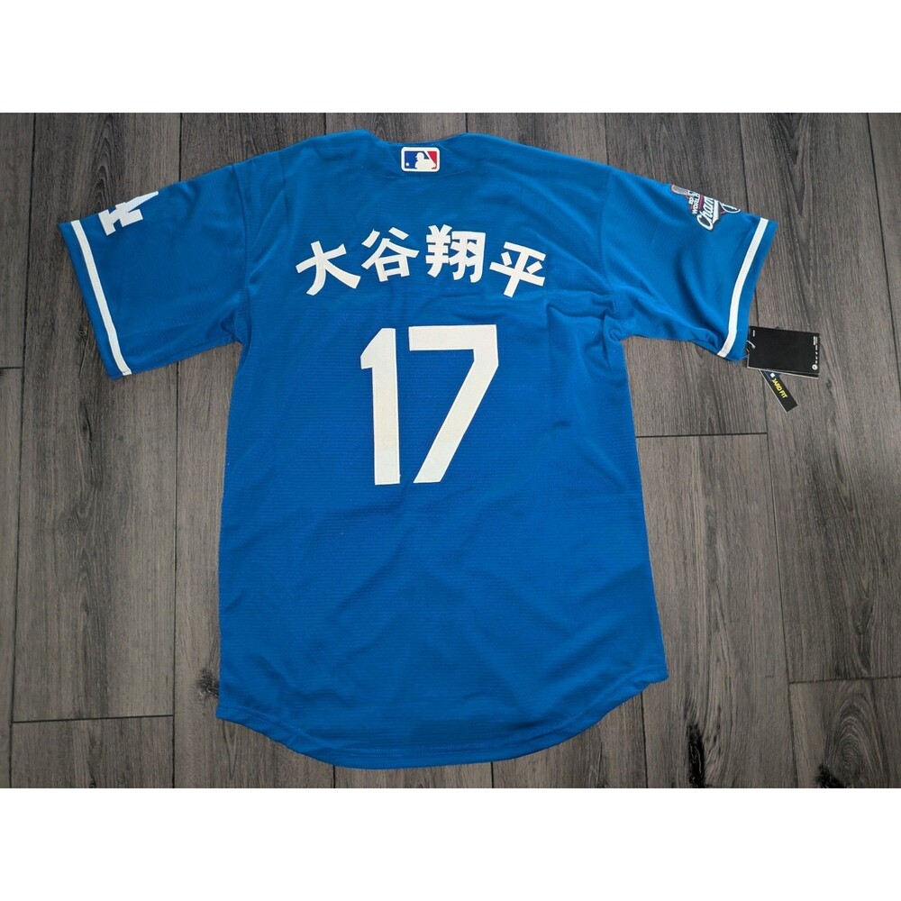 Shohei Ohtani 2025 World Series Dodgers Kanji BLUE Jersey Men's Size Large - Picture 2 of 3